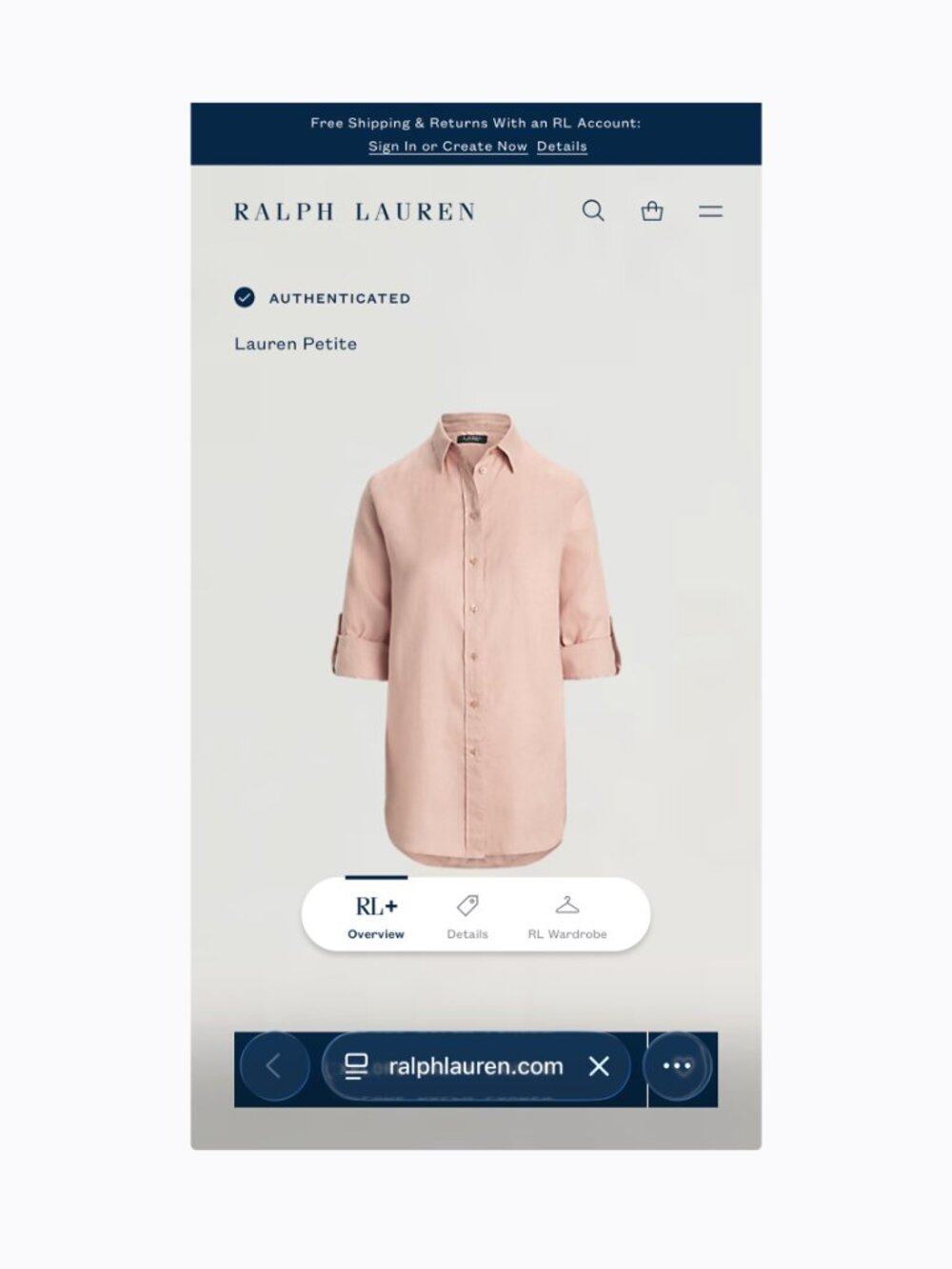 Ralph Lauren Pink Linen Shirt PS Petite Button Down Roll Tab Sleeve Office Siren - Picture 3 of 7
